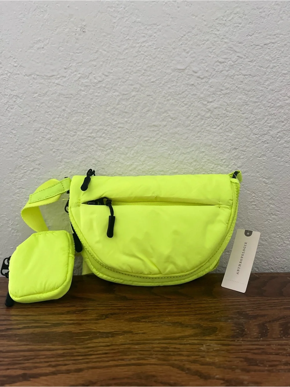 Anthropologie Neon Nylon Crescent Sporty Sling Bag NWT